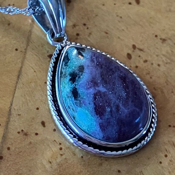 Ruby Zoisite Sterling Silver Necklace - Picture 2 of 8